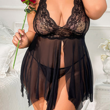 Faja Luxe Popular plus-size irregular lace dress